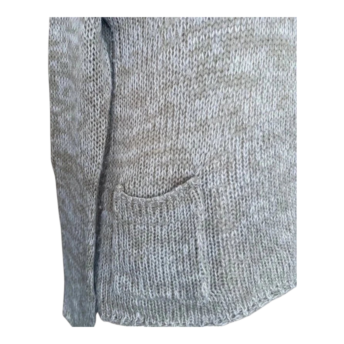 TrickandChic Atmosphere beżowy sweter oversize z akrylu z widoczną kieszenią o grubym splocie