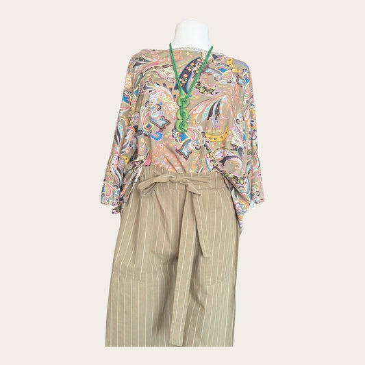 Elegant Pink Cherry blouse 42 44 XL 100% viscose oversize