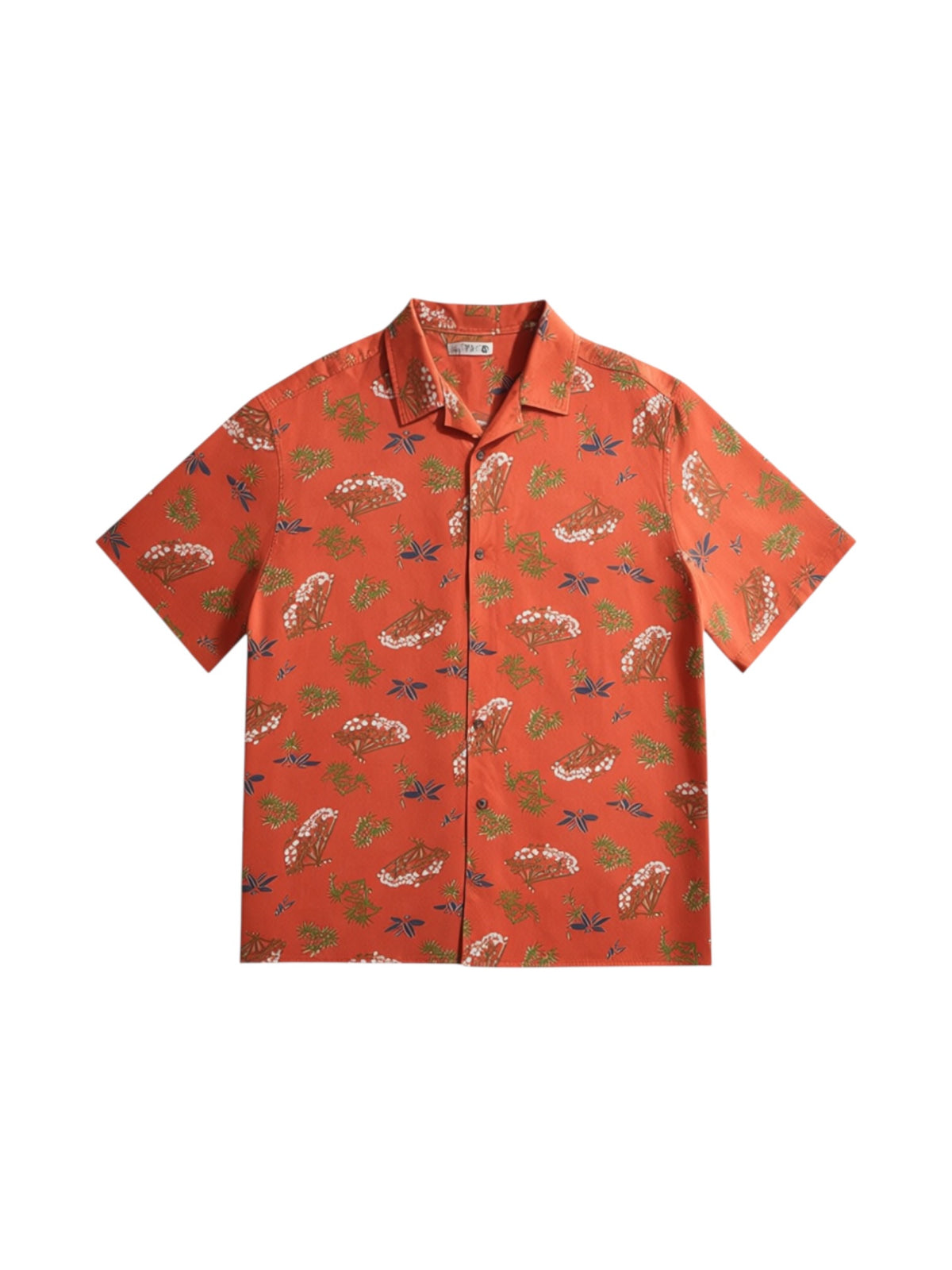 Męska koszula UNIQLO 100% wiskoza XL hawajska japoński wzór terakota / aloha