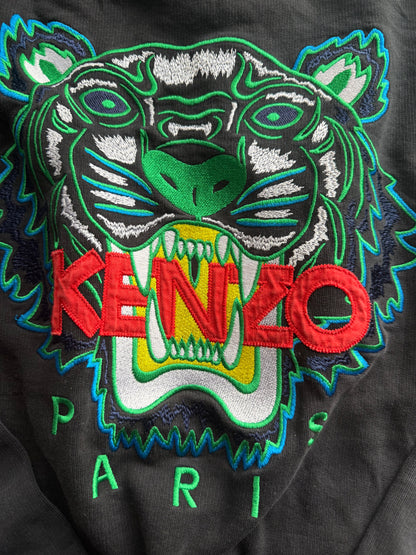 Czarna Bluza Kenzo Tygrys / Tiger Embroidery M 100% Bawełna Crewneck