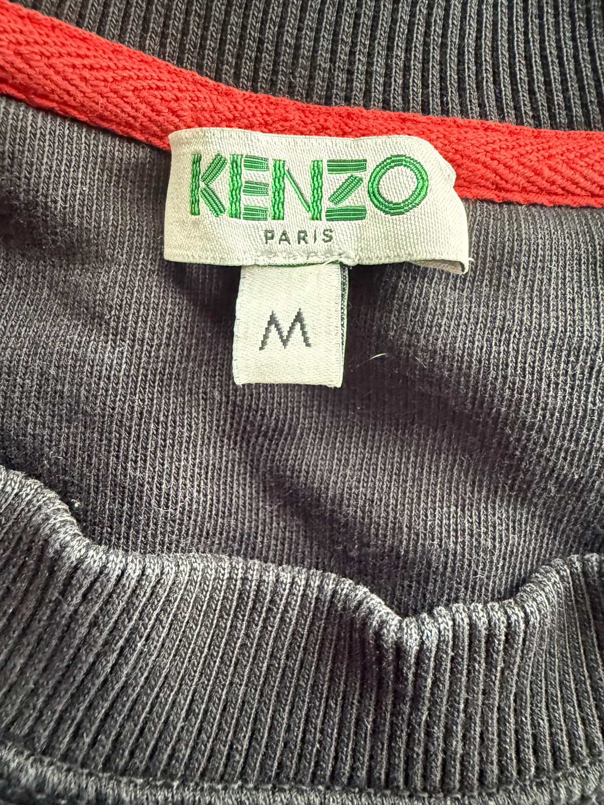 Czarna Bluza Kenzo Tygrys / Tiger Embroidery M 100% Bawełna Crewneck