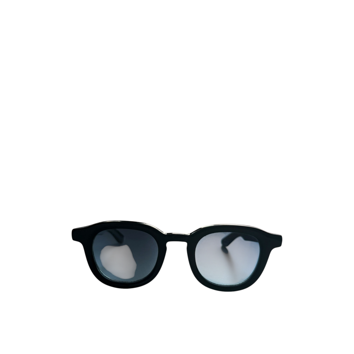 Okulary Moscot Original NYC czarny acetat niebieskie szkła – widok z przodu