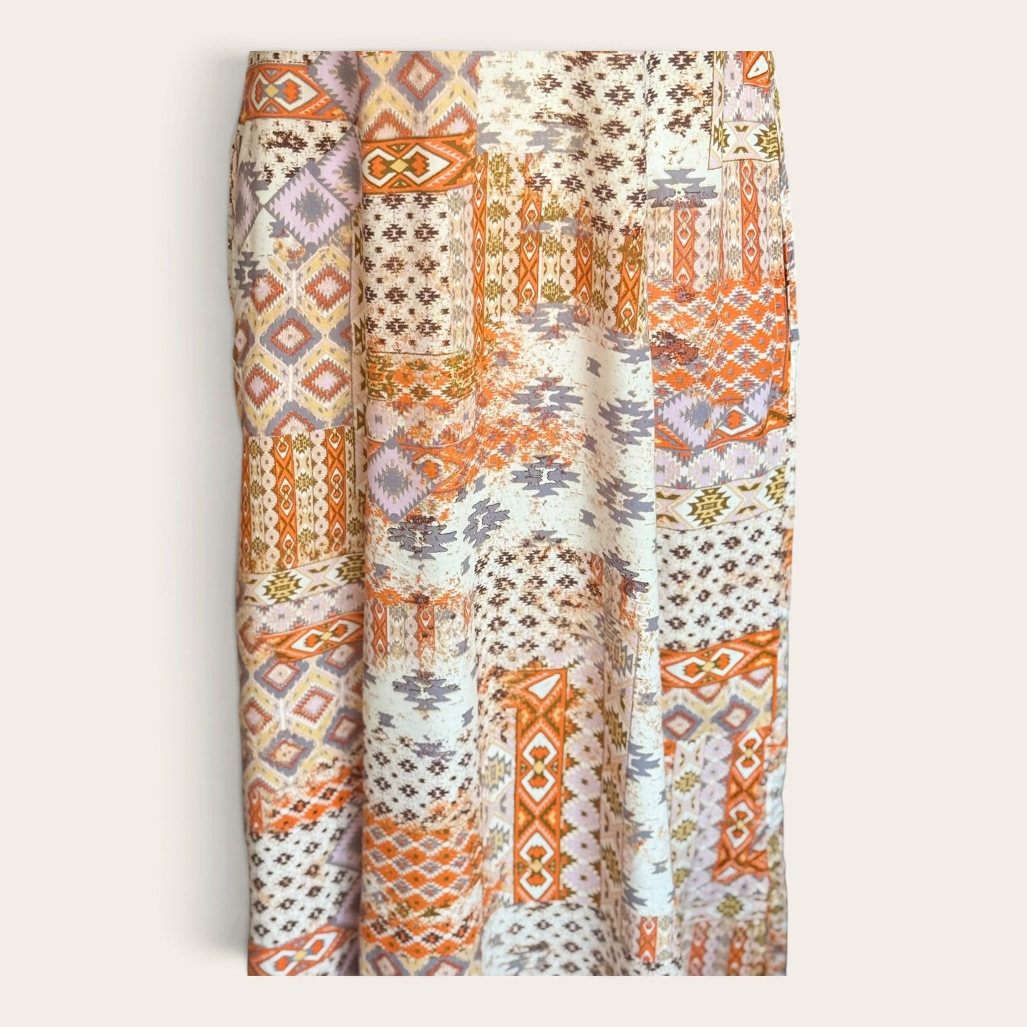 Sukienka Maxi Vintage Boho – Wzór Patchwork, Bez Rękawów TU M/L 38/40