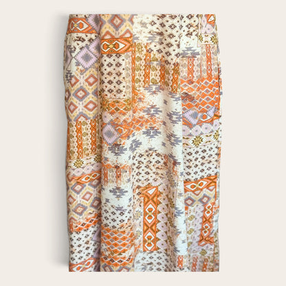 Sukienka Maxi Vintage Boho – Wzór Patchwork, Bez Rękawów TU M/L 38/40