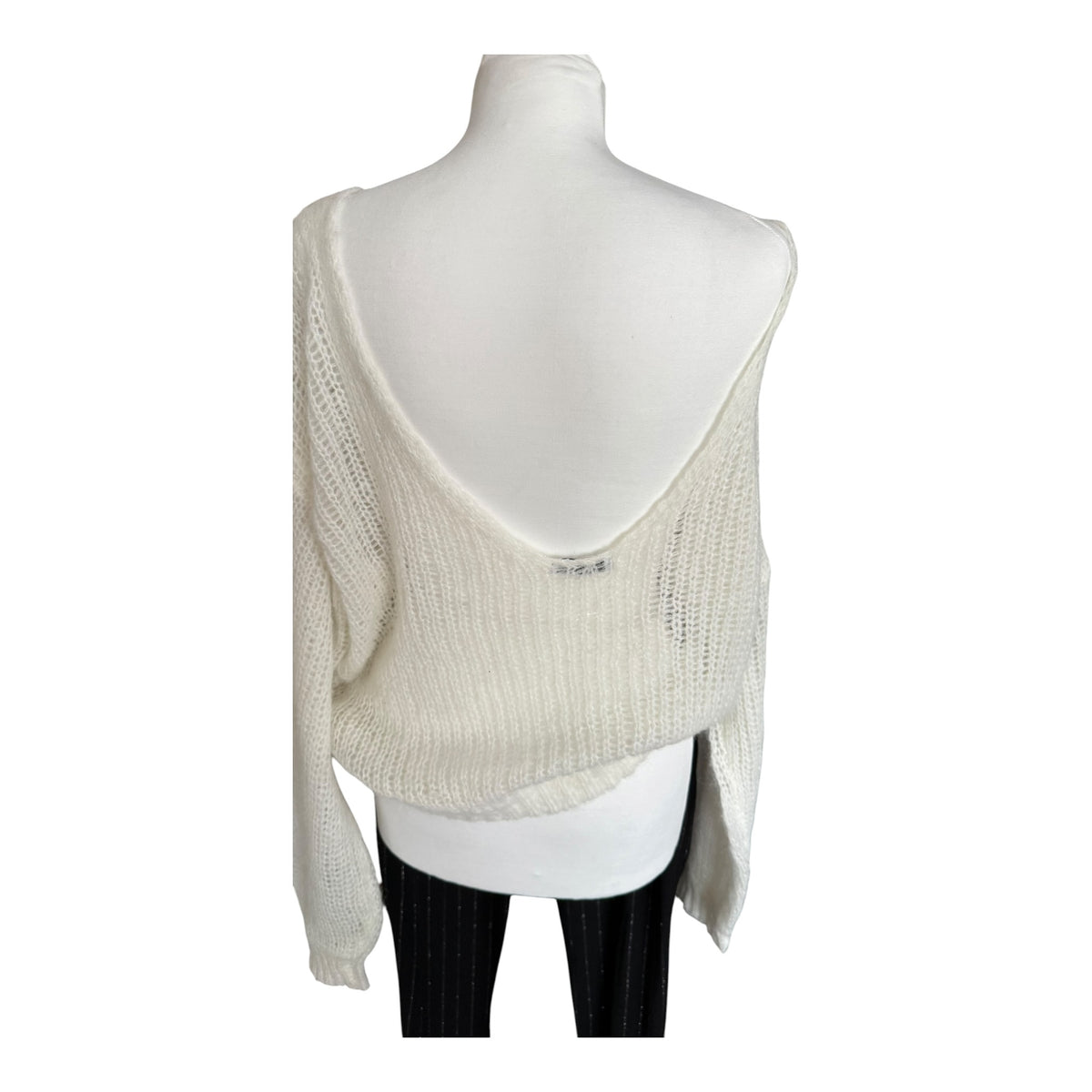Ażurowy sweter oversize Reserved 40 (L) | Lekki pleciony sweterek śmietankowy