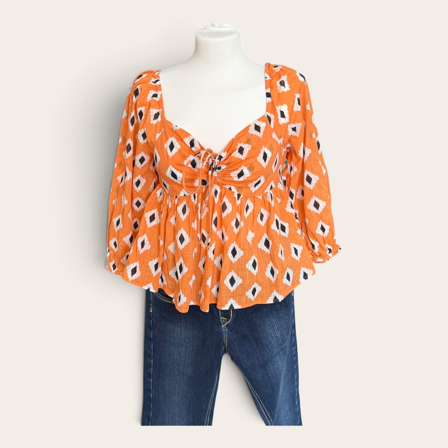 Bluzka Top New Look Boho – Wzór Ikat, Rozmiar 36 (S)