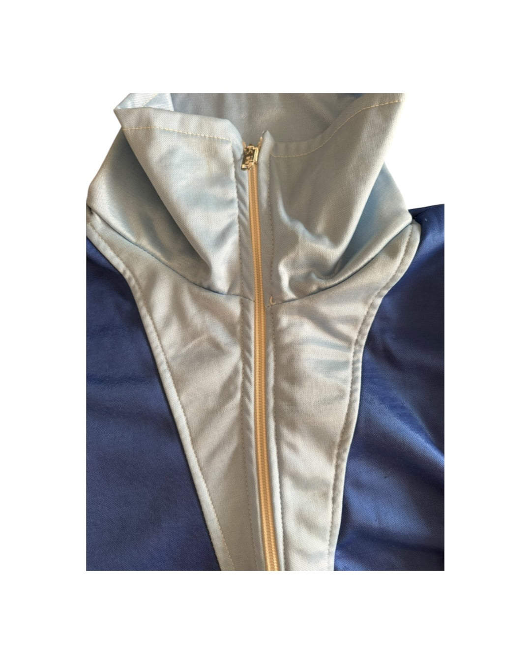 Bluza Adidas vintage retro track jacket niebieska stójka zamek z dużym logo trefoil
