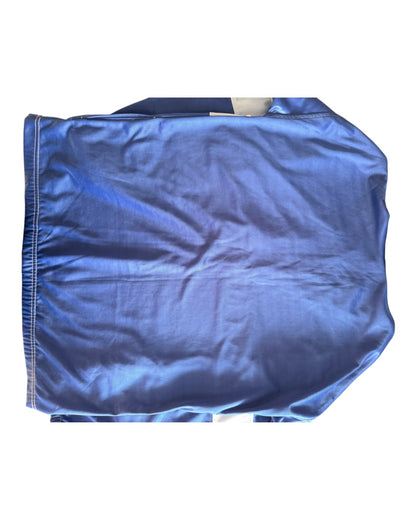 Bluza Adidas vintage retro track jacket niebieska stójka zamek z dużym logo trefoil