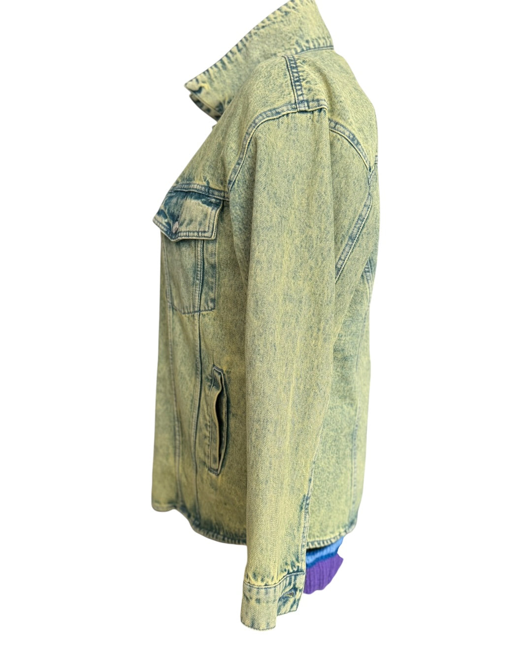 Bershka kurtka jeansowa acid wash oversize marmurek vintage retro M/L
