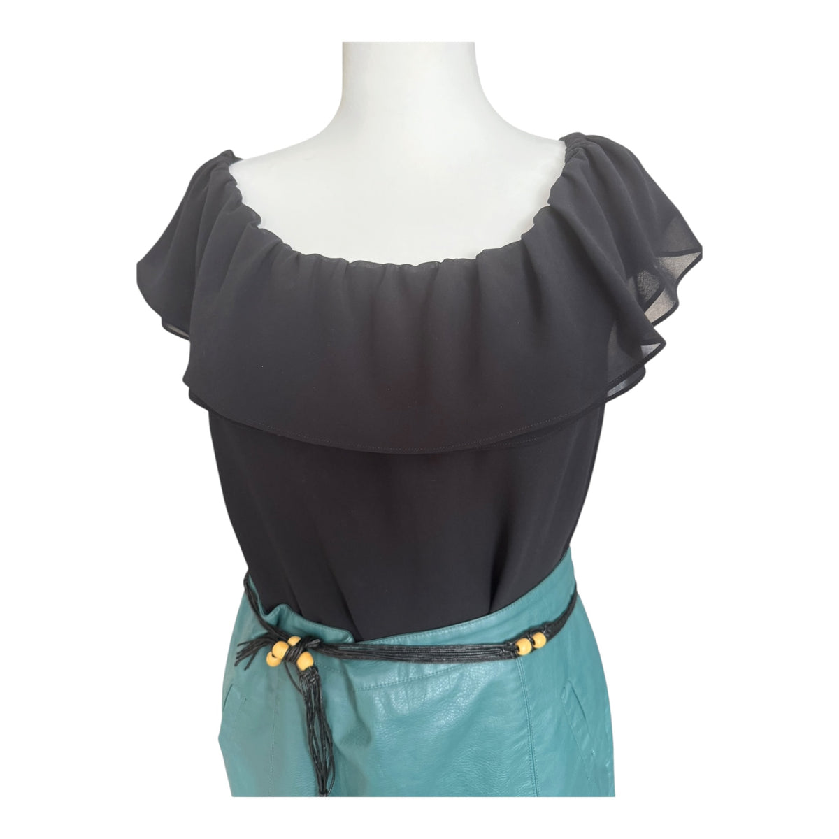 Czarna bluzka hiszpanka z falbaną & Other Stories 40 L (wypada 42 XL / oversize)