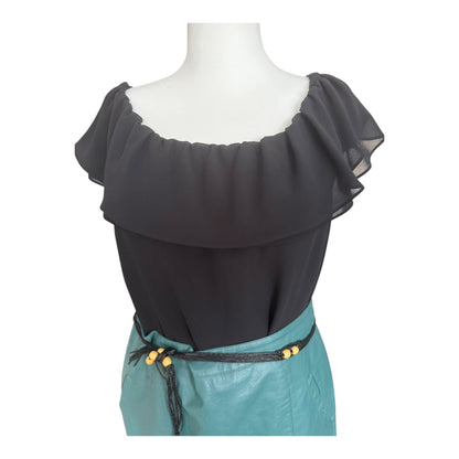 Czarna bluzka hiszpanka z falbaną & Other Stories 40 L (wypada 42 XL / oversize)