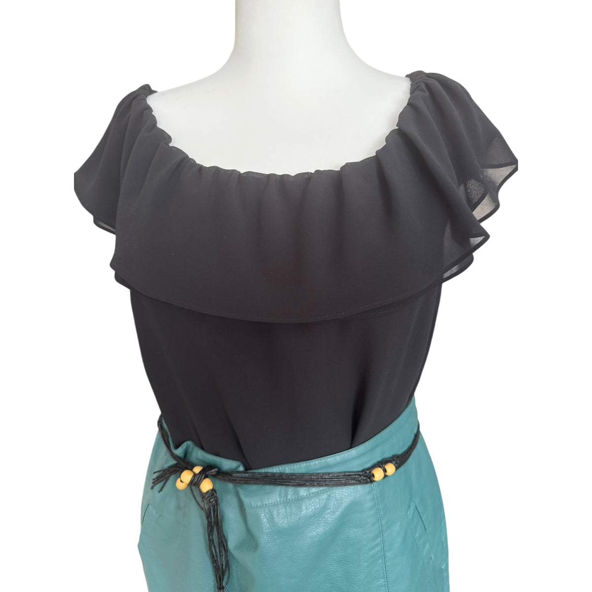 Czarna bluzka hiszpanka z falbaną & Other Stories 40 L (wypada 42 XL / oversize)
