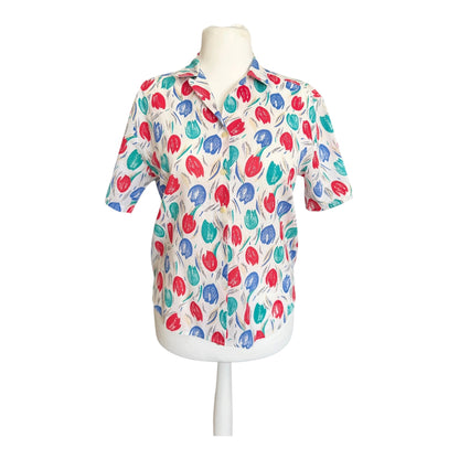 Koszula vintage St. Michael w tulipany 100% bawełna – widok z przodu, XL