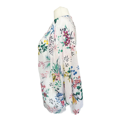 Lekka koszula bluzka w kwiaty Joe Fresh 46 3XL 100% bawełna tunika boho chwost