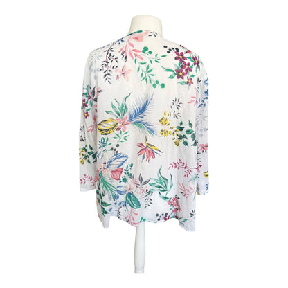 Lekka koszula bluzka w kwiaty Joe Fresh 46 3XL 100% bawełna tunika boho chwost