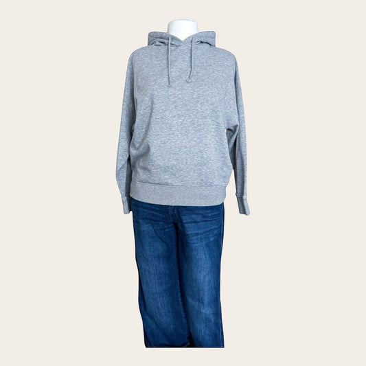 Szara bluza z kapturem TrickandChic F&F o kroju oversize z rękawami typu nietoperz wykonana z poliestru z recyklingu