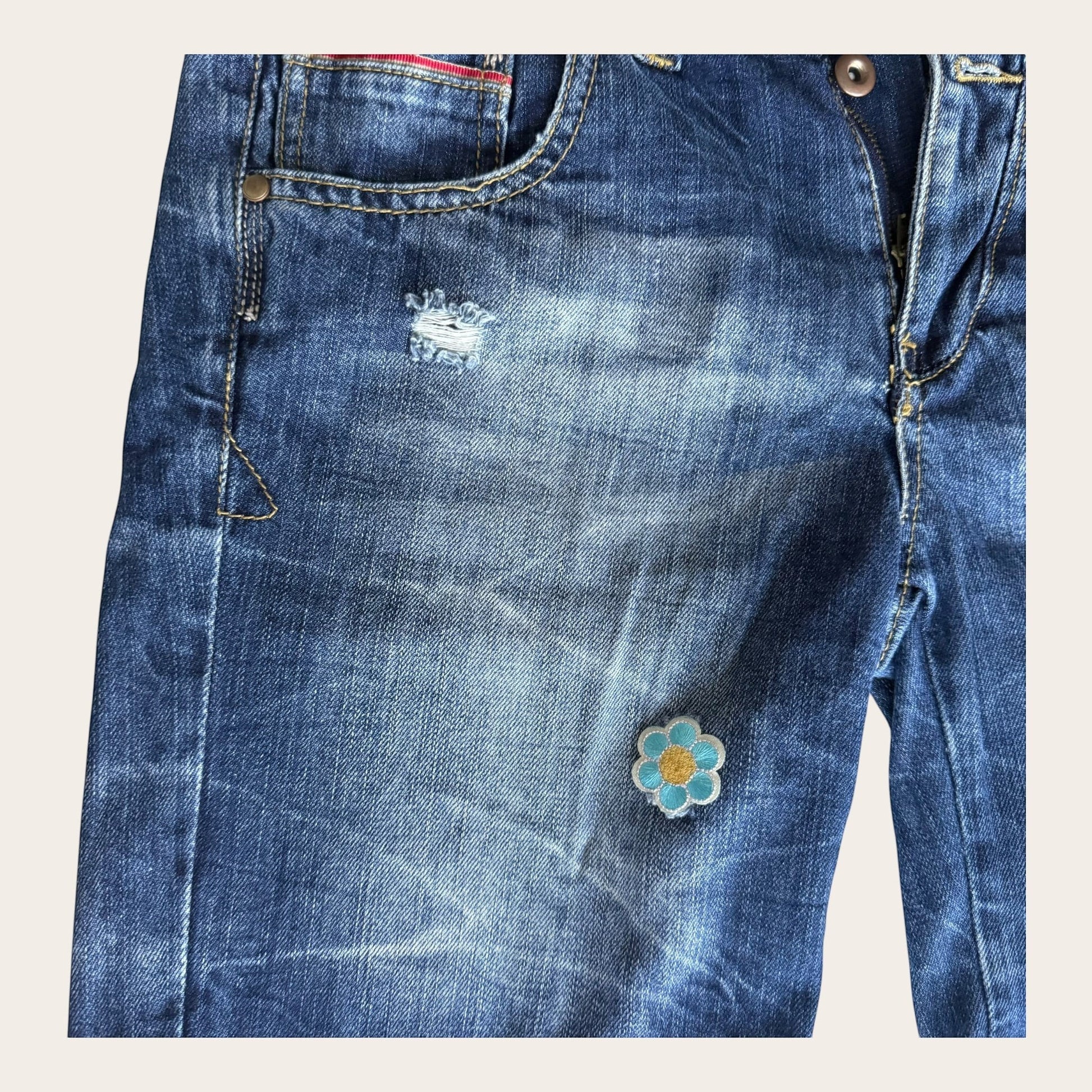 TrickandChic damskie szorty jeansowe vintage z kwiatową aplikacją w stylu y2k