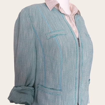Elegancki żakiet TrickandChic Gerry Weber w kolorze miętowym z rękawem 3/4 i ozdobnymi kieszeniami