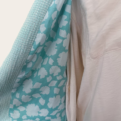 TrickandChic żakiet Gerry Weber w kolorze miętowym z ozdobną podszewką w białe kwiaty